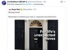 Humourless Labour MPs condemn Royal Mail joke about Keir Starmer needing to redirect his post after quitting as PM