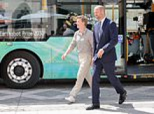 Prince William calls for united 'responsibility' for the environment as he joins Robert Irwin at Earthshot Prize event - after arriving in an electric London bus