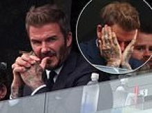 David Beckham looks frustrated during England game in Boston as the Three Lions draw 0-0 with defensive Ghana