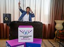 Outlander star Sam Heughan jokes he won't give up the day job as he gets set to DJ at the Commonwealth Games
