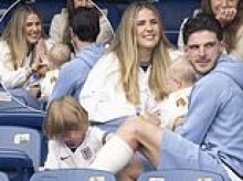 Rice, Rice... baby! Three Lions star Declan Rice seen in stands with girlfriend and mystery tot