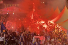 Bosnische Fans lieferten ein Spektakel in der Klagenfurter Innenstadt