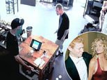 Watch chilling new video of Farrah Fawcett's rampaging nepo baby as he terrorizes California baristas: Footage leaves courtroom in stunned silence as he slumps in shame
