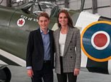 His royal high-ness! Prince George is nearly as tall as Kate as they try out RAF planes on National Armed Forces Day 