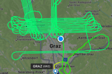Datensammler: Warum ein Flugzeug solche Bahnen über Graz zeichnete