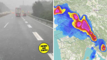 VIDEO Jaka tuča u Sloveniji: 'Rade se velike kolone, vozači se sklanjaju pod nadvožnjake'