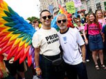 Sadiq Khan joins 35,000 at London's Pride parade as campaigners say rights are 'being taken away from trans people'