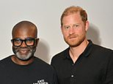 Harry attends film premiere with Southbank boss embroiled in anti-Semitism row as duke arrives in UK hours after Charles said he couldn't stay at Buckingham Palace