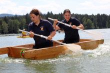 Maltschacher See : Legendäre Sautrog-Regatta des Feldkirchner Faschingsklubs