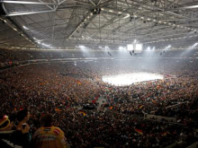 Uvod hokejskega SP 2027 v Schalke Areni v Gelsenkirchnu