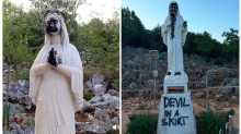 FOTO VANDALSKI ČIN Usred noći u Međugorju zapalio oltar, oskvrnuti su i kipovi Gospe!