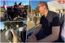 VUČIĆ SE VOZI FIJAKEROM, NESVAKIDAŠNJE PREDSEDNIKOVO IZDANJE U retro stilu kroz Belegiš: Nije najvažnije koliko brzo stižemo već kako izgleda put do cilja VIDEO