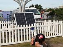 Muslim tradesman who prayed at Bondi Beach massacre memorial site dressed in 'Free Palestine' City2Surf get-up explains why he did it - as photos spark online storm