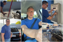 VUČIĆ POKUŠAO DA OPERE AUTO, NESVAKIDAŠNJI SNIMAK Doživeo peh sa žetonima, svađao se sa crevom, na patosnice i zaboravio! PRIPREME ZA KAMPANJU U PUNOM JEKU