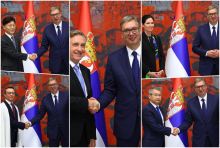 SVEČANOST U PALATI SRBIJA Predsednik Vučić prima akreditive novih 5 ambasadora u Srbiji: Južne Koreje, Alžira, Kazahstana, Nemačke i Austrije