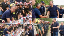 VUČIĆ SA VATROGASCIMA HEROJIMA U DELIBLATSKOJ PEŠČARI:  Ovi ljudi zaslužuju slavu! Oni su se borili sa požarima (FOTO/VIDEO)