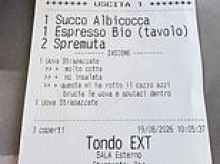Horrified tourist finds note on her restaurant receipt saying 'burn the eggs and spit on them' after she asked for them not to be runny