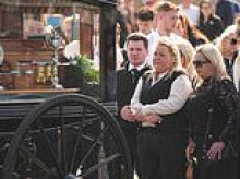 Andy Burnham condemns 'truly reprehensible' joyriding videos as funeral is held for Irish teen, 18, who died alongside four other boys in head-on motorway crash