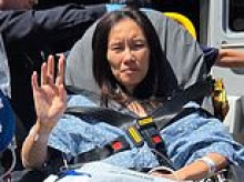 California woman, 49, suffered heart attack and almost drowned after being struck by giant wave while walking along beach
