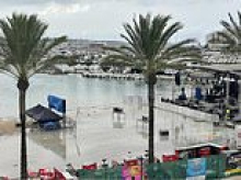 Moment 'mini tsunamis' hit Ibiza - flooding streets and restaurants