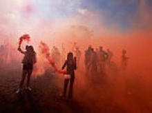 Outrage at 'disrespectful' balaclava-clad youths setting off flares and releasing balloons in tribute to dead A66 'joyriders' who killed two police officers