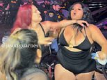Pandemonium as women spill out of skimpy leotards during massive brawl at taco restaurant