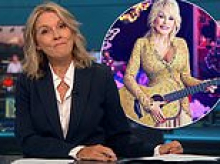 ITV News presenter Mary Nightingale looks teary as her voice breaks while announcing Dolly Parton's death and says she needs to 'take a deep breath'