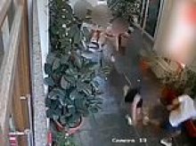 Moment Brit tourist is robbed of his £17,000 watch by thieves who used pepper spray on family 'to create confusion' before fleeing in Florence