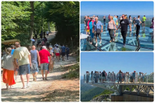 NEVEROVATNI SNIMCI S VIDIKOVCA NA KABLARU, GUŽVA, SVI HOĆE DA VIDE! Neki hrabro zakorače a neki prvo dobro ispipaju! A kad stanu nad ambisom, ne kriju ushićenje