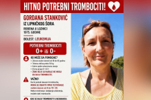 POMOZITE, HITNO SU JOJ POTREBNI TROMBOCITI! Pomozimo Gordani Stanković iz Lipničkog Šora