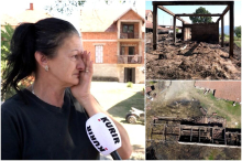 VATRA ZA 10 MINUTA PROGUTALA SVE! Porodici Dakić iz Brđana izgorela štala, svinjac i šupa, Verica u suzama: 