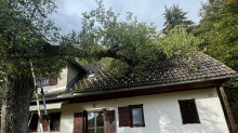Ponoči nevihte podirale drevje in odkrile nekaj streh