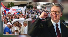 UŽIVO VELIKI BROJ LJUDI NA SKUPU U UŽICU Došli iz svih krajeva Zapadne Srbije da podrže Vučića, ori se truba, trobojke se vijore na sve strane (VIDEO)