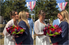 Ministarka Stamenkovski došla u crkvu da se pokloni palim ratnicima, ispred zatekla najlepši prizor: Čestitala mladencima i poručila: U tome je naša pobeda!