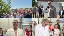 VUČIĆ SA NARODOM: Predsednik razgovarao sa građanima, pa obišao preduzeće 
