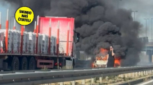 DRAMATIČNA SNIMKA Vatra progutala auto na ZG obilaznici!