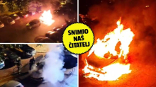 EKSKLUZIVNA SNIMKA Ovako je gorio auto zamjenice županijske državne odvjetnice u  Sl. Brodu!!