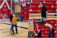 VUČIĆ I NIKOLIĆ IGRALI BASKET! Predsednik pokazao da sjajno barata loptom: 