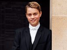 REBECCA ENGLISH: Following in his dad's footsteps, a calm Prince George starts at Eton