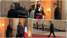 SVEČANI DOČEK U JELISEJSKOJ PALATI! Predsednik Vučić stigao kod Makrona: Prisustvuje večeri koju organizuje francuski predsednik sa svetskim liderima! (FOTO)