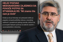 OGLASIO SE STAROVIĆ: U zahtevu Heleza da Republika Srpska bude ukinuta, leži dugotrajan cilj bošnjačke političke elite