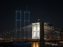 New York honours 9/11 by 'rebuilding' the Twin Towers with 2,977 light drones - one for every victim