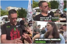 BISERI BLOKADERA NA MITINGU OGOLILI ISTINU: Ne smeta im da glasaju za kamen za kupus ili za goluba, ali im zato smetaju zastave o Kosovu i Metohiji! (VIDEO)