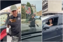 STRAVIČNO MALTRETIRANJE NARODA U NOVOM SADU! Blokader Žarko Bogosavljević lupao ženi po vratima automobila, određuje ko sme kuda da se kreće (VIDEO) 