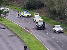 Two killed and four seriously hurt as car hits group of pedestrians before head-on crash on wrong side of road