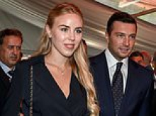 Marine Le Pen's protégé and 'hero of the French working-class' Jordan Bardella, 31, makes first official public appearance with designer-clad Italian princess, 23, at Lake Como conference
