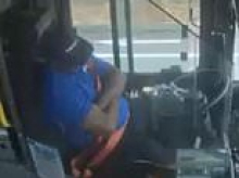 Bus driver caught on camera appearing to doze off at the wheel before crashing into trees in Atlanta