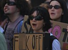 Hundreds of students chant expletive-laden slogans at anti-Pauline Hanson protests across Australia