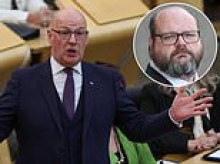 STEPHEN DAISLEY: Findlay's voice rasped with disgust at the First Minister and his new allies: Swinn Fein