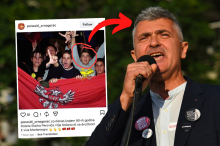 (FOTO) ILIJA SRDANOVIĆ SA CRNOGORSKOM ZASTAVOM, RUKA SA SLOVOM 
